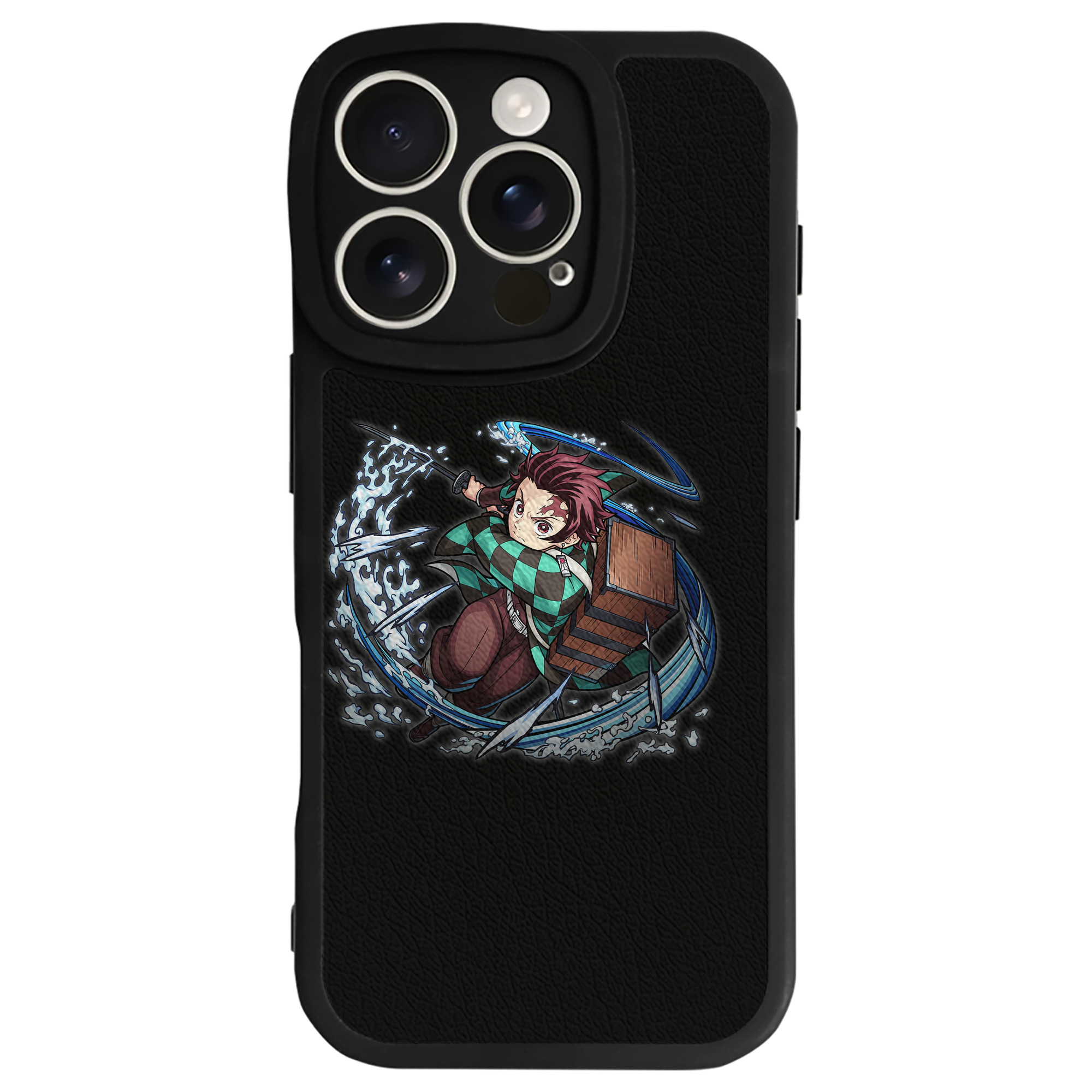 （画像用） 鬼滅の刃 竈門 炭治郎／かまど たんじろう Kamado Tanjirou 【iPhone 16シリーズ対応】シリコンスマホケース（レザー調） 材質：シリコン